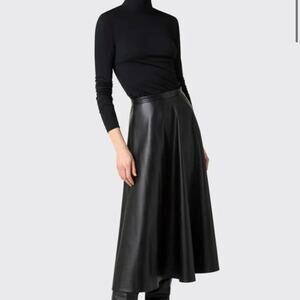 LEATHER‎ LONG SWING SKIRT SIZE 8